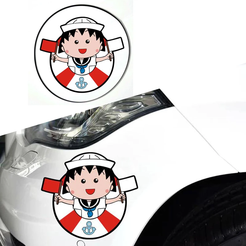 

Funny Car Sticker Kawaii Maruko be a Sailor Sticker Auto Fuel Cap Lovely Sticker Car-Styling for Skateboard Closet Suitcase
