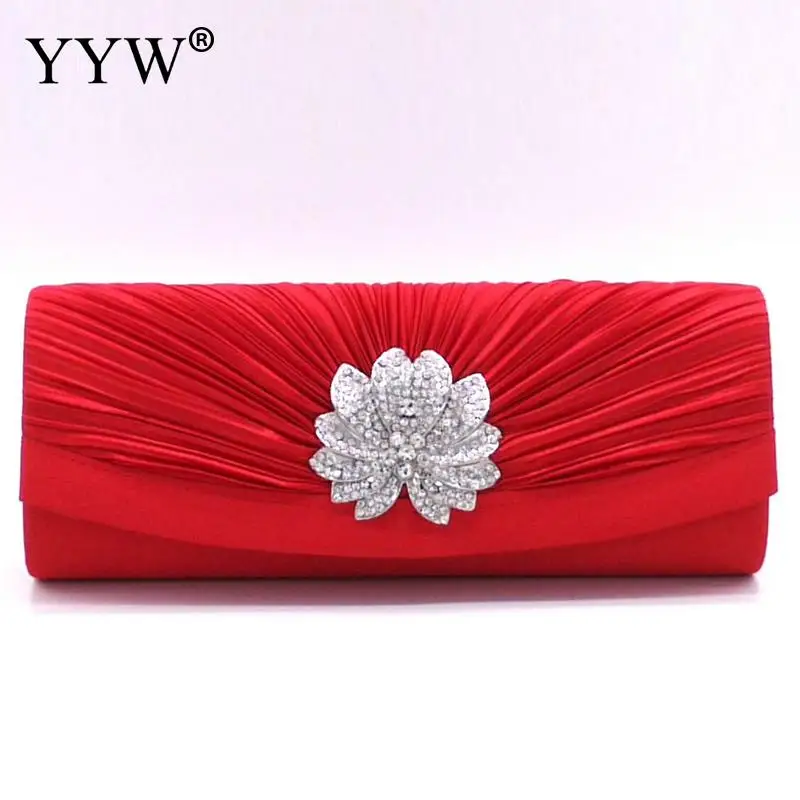 Gold Clutch Purse Evening Clutch With Tassel Silk Bridal Bags