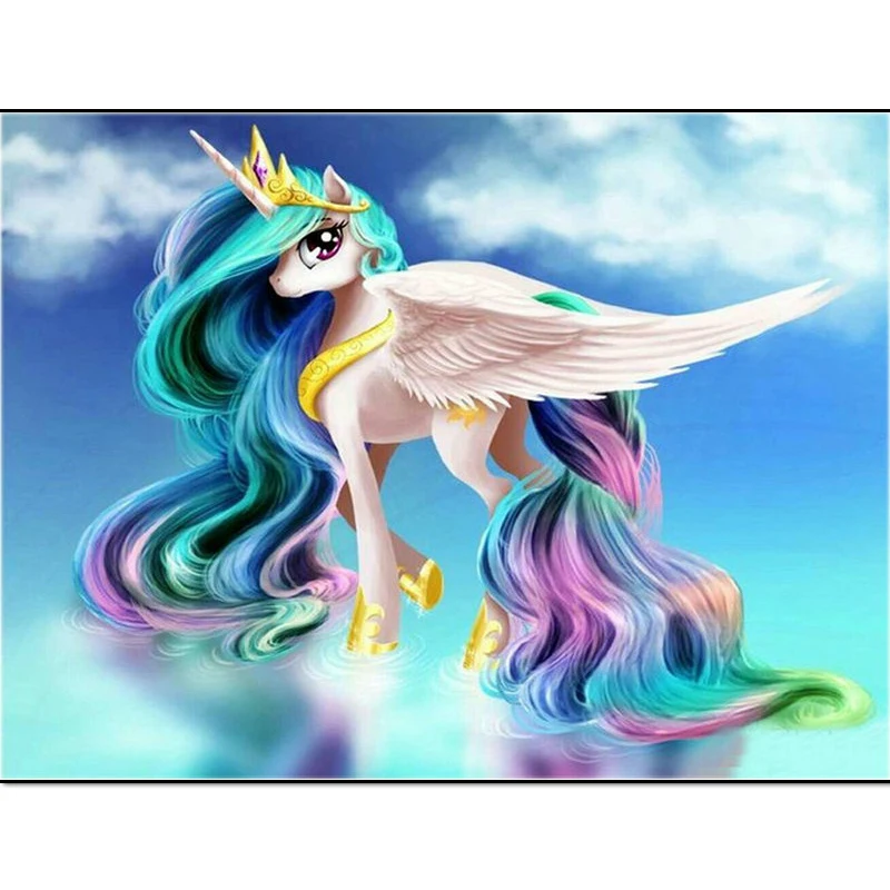 

DIY 5d Diamond Painting Cartoon Princess Pony Pattern 3D Diamond Embroidery Crystal Mosaic Resin Digital Diamond Picture Gift
