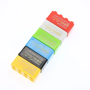 

Children Stationery Building Block Pencil Sharpener Candy-colored Cartoon Pencil Sharpener Student Gift 6pcs (Color Random)
