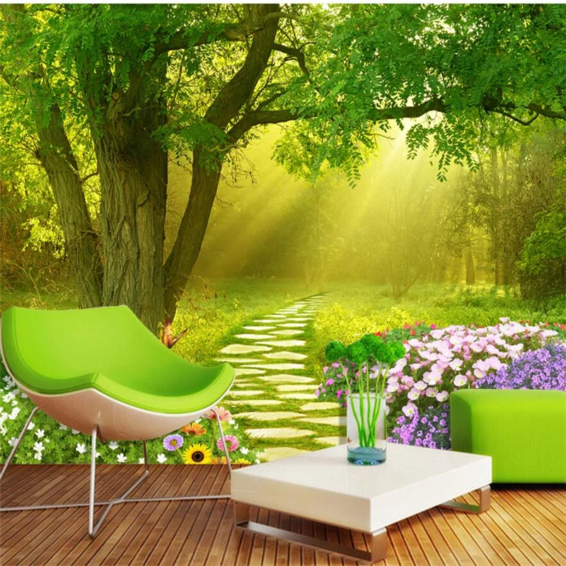 

wellyu papel de parede 3d Custom wallpaper Flowers butterfly forest fresh TV backdrop wall wall papers home decor tapety