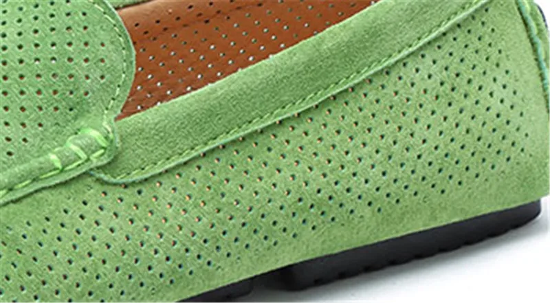 KOZLOV/Летняя дышащая обувь с перфорацией; мужские лоферы; Роскошные брендовые итальянские модные повседневные водонепроницаемые мокасины; Мужские Кожаные Мокасины зеленого цвета