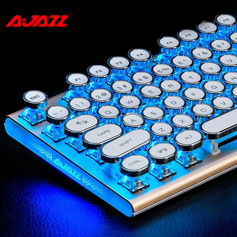 Ajazz AK40 Ретро стимпанк машинка USB Проводная эргономичная монохромная/RGB