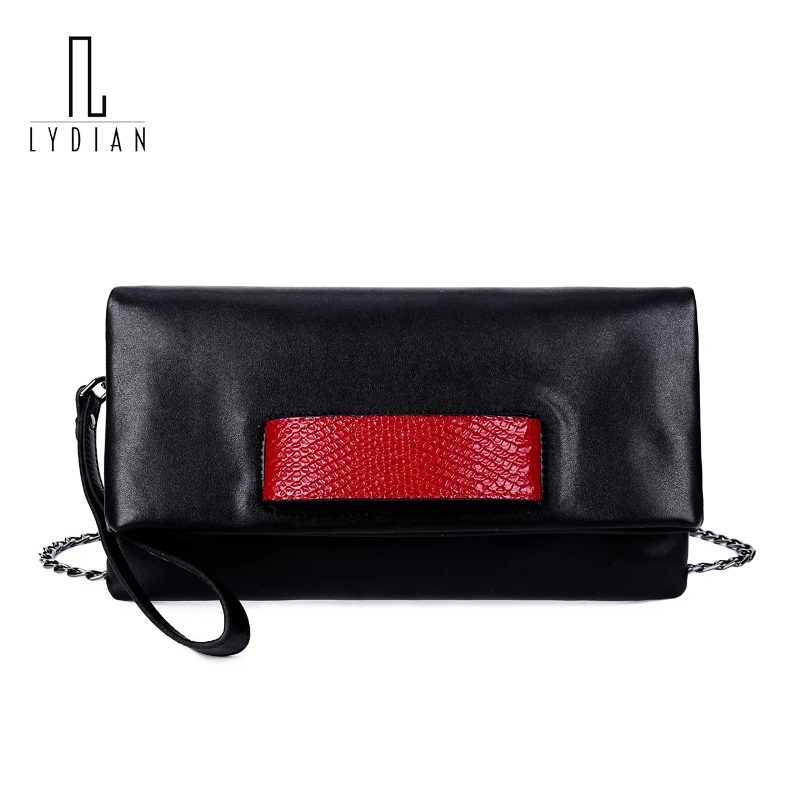 

Lydian 2018 Summer Style Black Bag Women Messenger Bags Leather Handbags With Short Handles Day Clutches Bolsa Feminina Wristlet