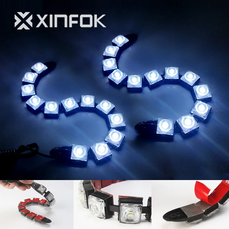 

2pcs COB Car Daytime Running Light DRL Auto Flexible LED Strip Driving Light Car Styling Daylight Fog Lamp 12V White DIY Design