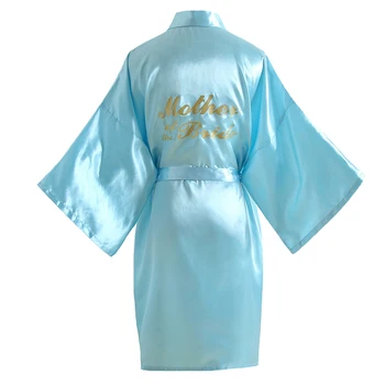 

Chinese Women Sexy Kimono Bath Gown 2020 NEW Letter "Mother of Bride"Wedding Party Robe Rayon Sleepwear Casual Home Dress