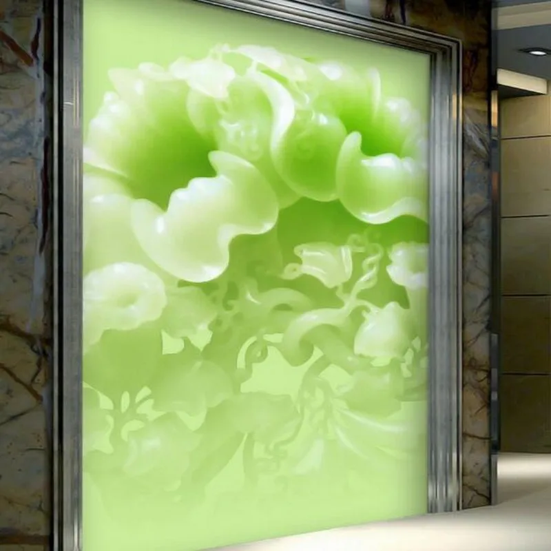 beibehang Large Custom Wallpaper Emerald Jade Carving Theme Wall