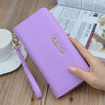 

2018 Rushed Polyester Solid New Lady's Wallet, Long Zipper, Large Capacity Handbag, Japanese And Korean Embossed Female Wallet.
