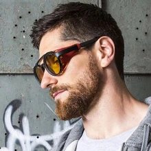 JackJad, Модные Винтажные круглые солнцезащитные очки в стиле стимпанк, в стиле панк, с кожаным боковым покрытием, фирменный дизайн, солнцезащитные очки Oculos De Sol