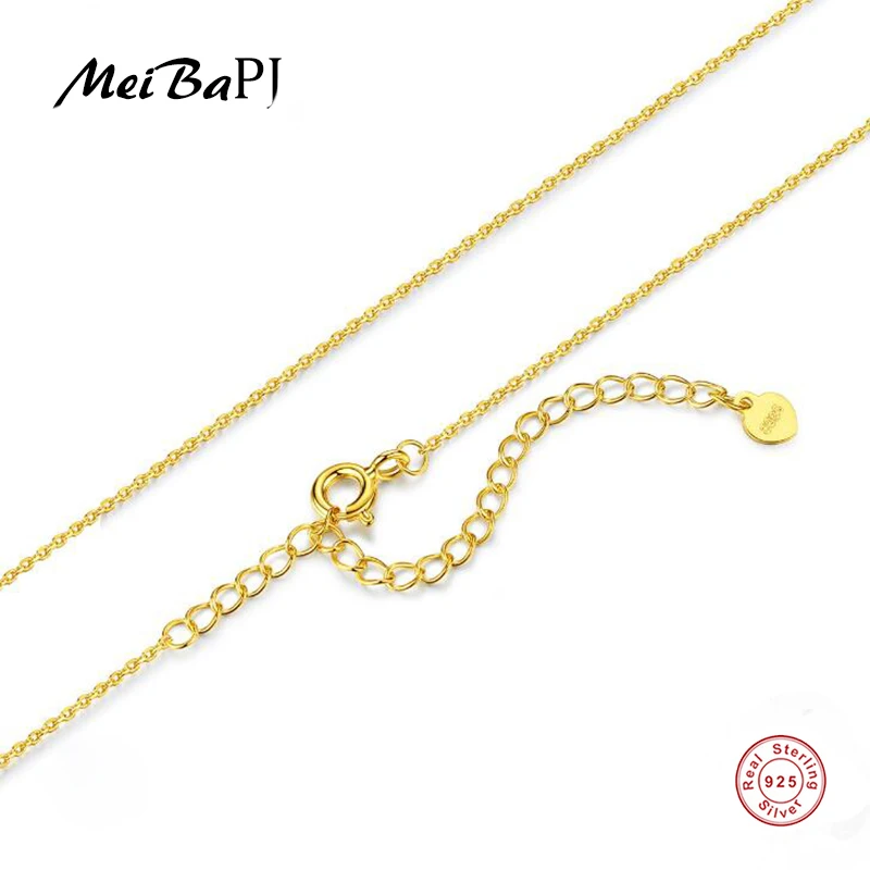 

[MeiBaPJ]Real 925 Sterling Silver Pendant Chain Necklace For Women 45cm Wholesale Factory Price
