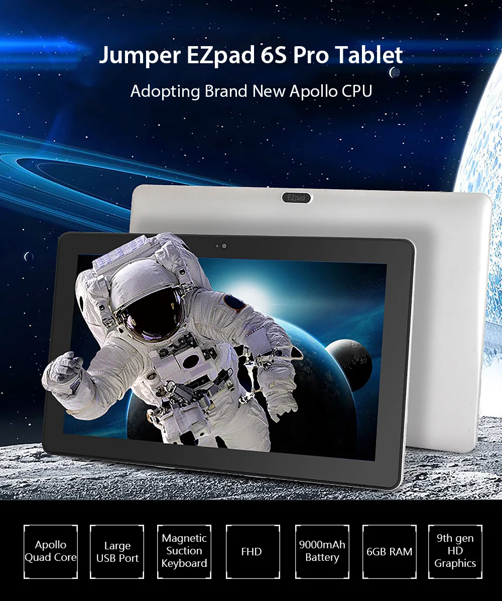 Jumper EZpad 6 S Pro Tablet PC 11 дюймов Apollo Lake N3450 четырехъядерный процессор ГБ ОЗУ 128 Гб ПЗУ 2 в 1