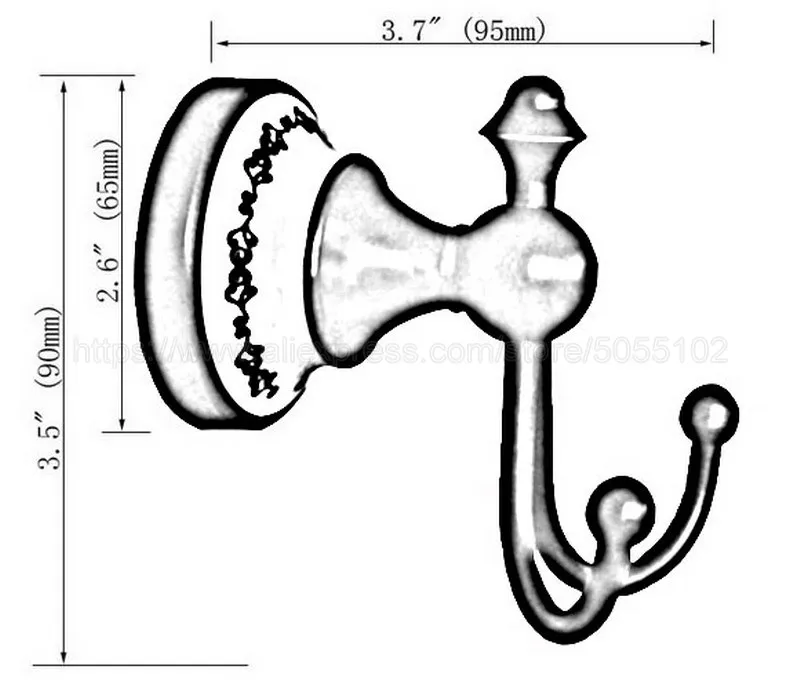 Antique Brass Clothes Hooks Wall Mounted Towel Hooks clothes hook Bathroom Accessories Robe Hook zba576