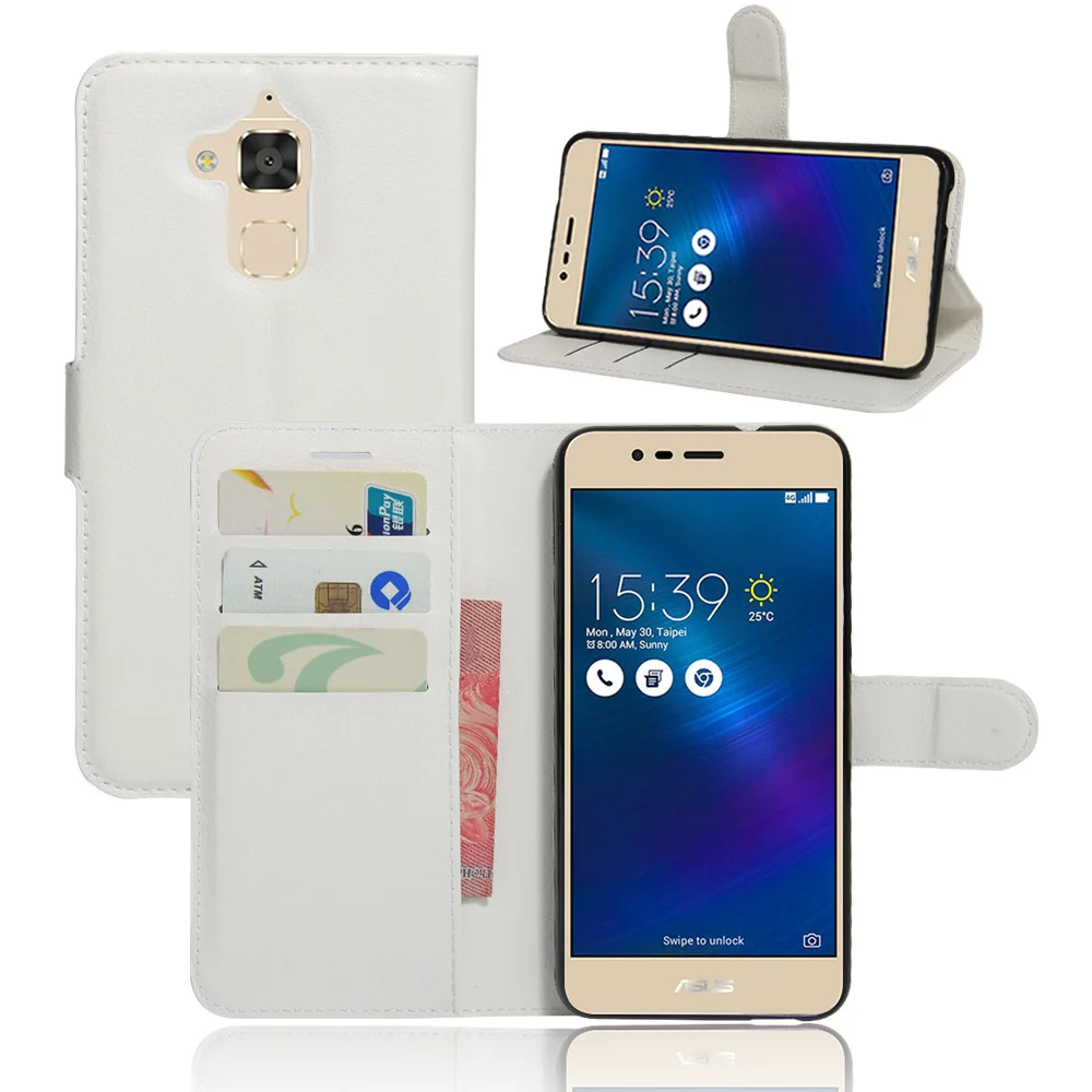 

Luxury Leather Flip Case Fundas Para For Asus Zenfone 3 Max ZC520TL Smartphone Housing Wallet Stand Cover With Card Holder Coque