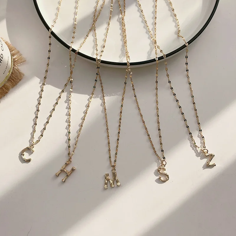 

Gold Chain M Letters Initial Alphabet Pendant Choker Necklaces Korean Fashion Minimalist Minimalism Party Jewelry