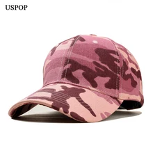 USPOP, новинка, бейсболка для женщин и мужчин, камуфляжные бейсболки, повседневные, регулируемые, унисекс, модные, градиентные, красные, козырьковые кепки