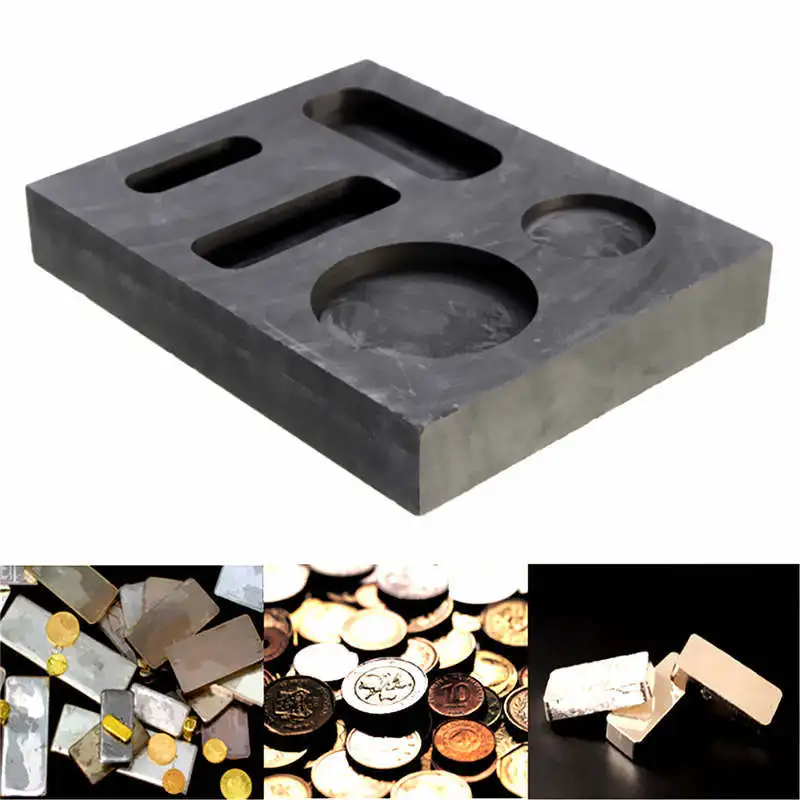 

1OZ GOLD Crucible Graphite Ingot Bar Round Coin Combo Melting Metal Bar Molds Melting Casting Refining Scrap Milling Cutter