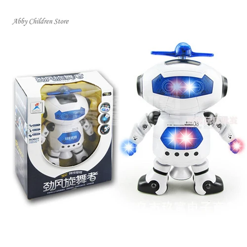 Robot Jouet 360 Rotation Danseur Robot Musical Marcher Alléger Électronique Jouet Robot De Noël 