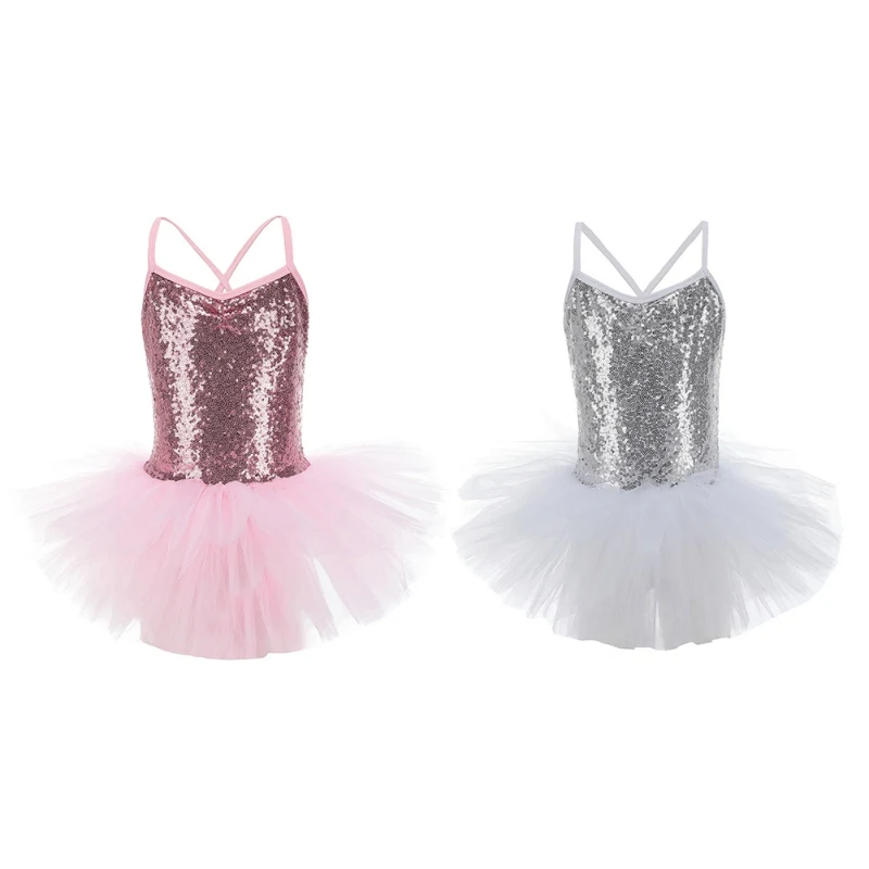 

Girls Ballet Tutu Dress Dancewear Girl Sling Bright Diamond Dress Dancewear Kids Ballet Dress Children Gymnastics Dance Clothing
