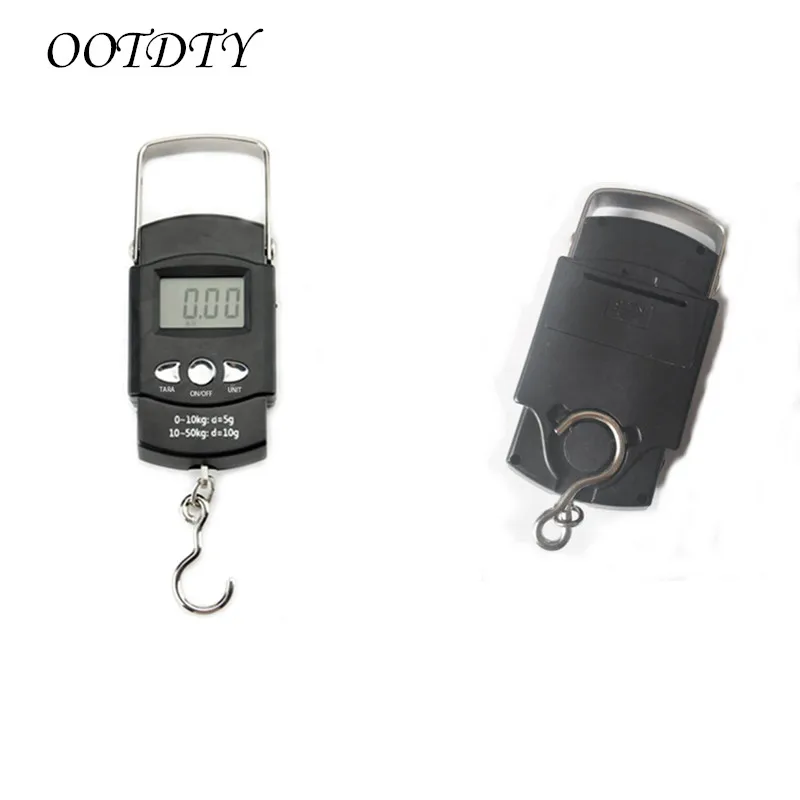 

Portable Backlit LCD Display 110lb/50kg Electronic Balance Digital Fishing Postal Hanging Hook Scale with Measuring Tape