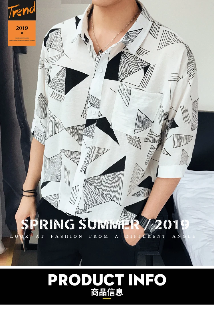 Рубашка 2019 Летняя мода Горячая Тонкий новый шаблон легко носить цветок цвет Fivepence рукав camisas китайский стиль бесплатная доставка