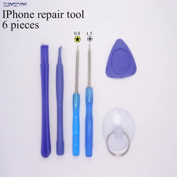 

6 in 1 Mobile Phone Repairing Tool Kit Spudger Pry Opening Tool LCD Repair Tools with 0.8MM\1.5MM screwdrivers for Iphone series