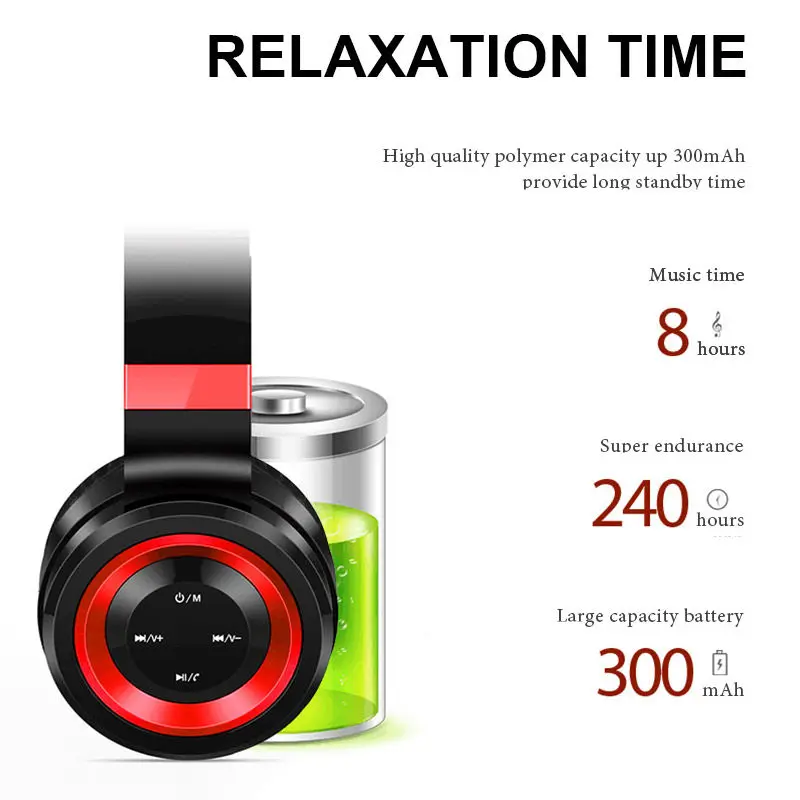 HiFi наушники Bluetooth беспроводной бас шумоподавление видео игра Поддержка TF карта FM