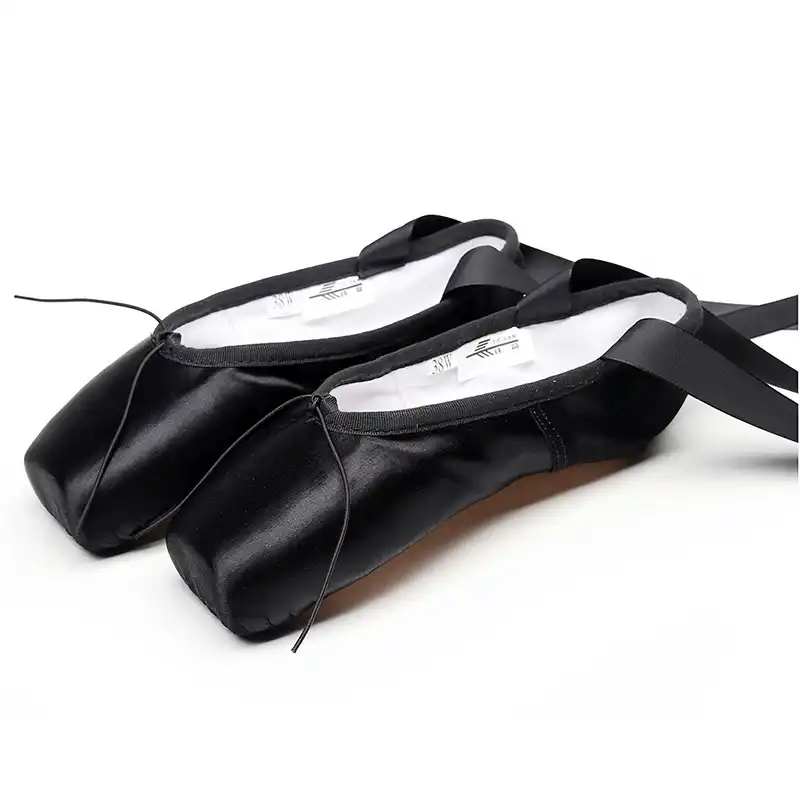 black ballet shoes with ribbon