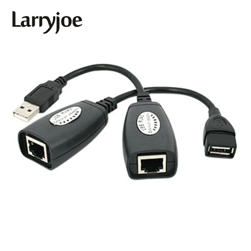 Larryjoe Новый USB удлинитель адаптер 50 м один RJ45 Ethernet CAT5E 6 до 150 футов кабель для