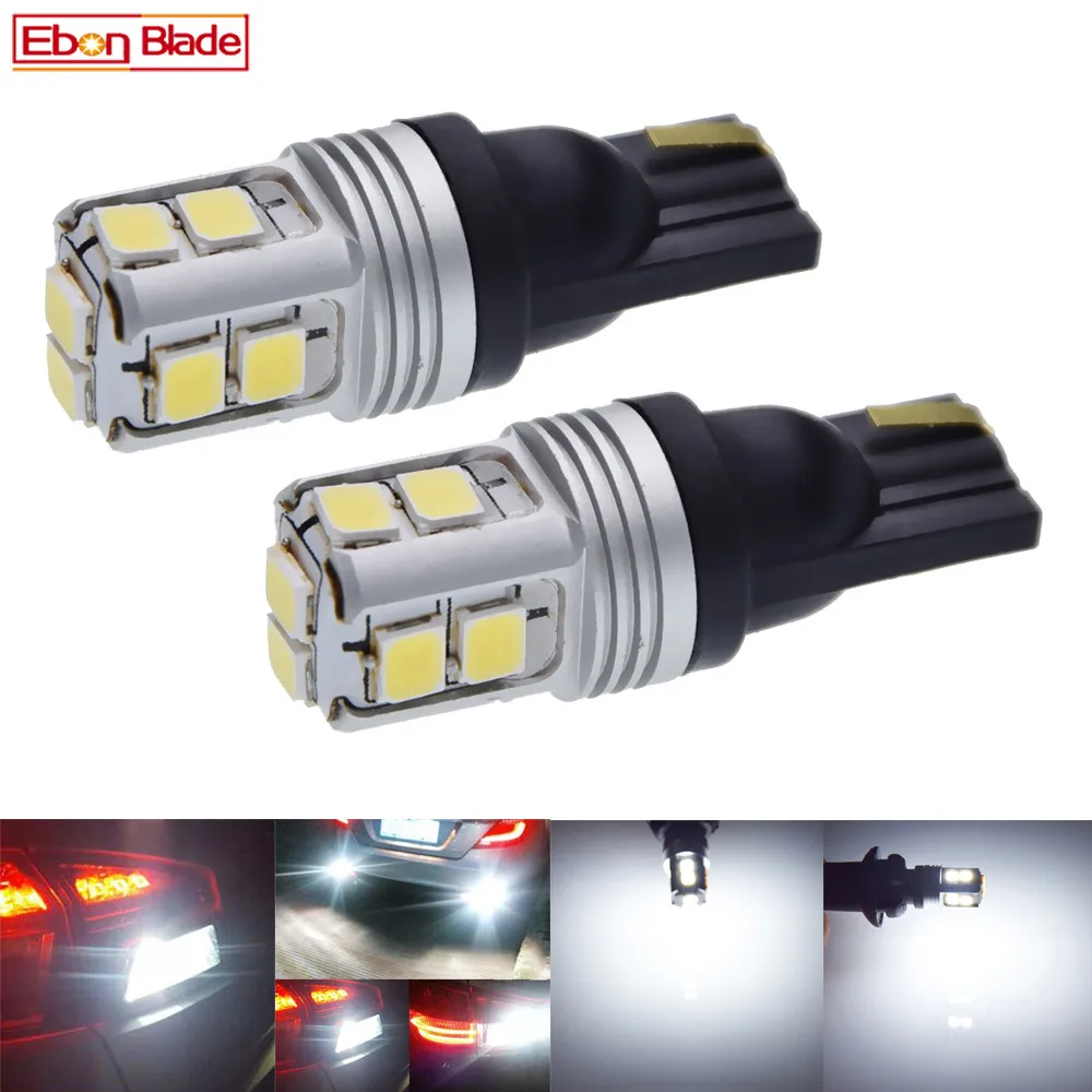 

Pair T10 W5W 194 168 2825 White Canbus LED Bulbs For Car Interior Dome Map Light Automobiles License Plate Parking Lamp 12V DC