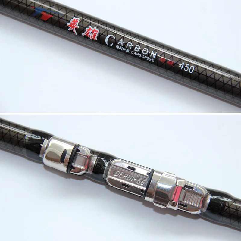 2.7-6.3m Carbon Fiber Telescopic Fishing Rod Portable Spinning Fishing Rod Pole Travel Sea Boat Rock Fishing Rod Fishing Pole