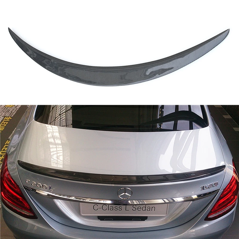 

For Mercedes W205 Carbon Spoiler 4-Door Sedan C63 C180 C200 C250 C260 Carbon Fiber Rear Trunk Spoiler For 2015-2016 AMG Style
