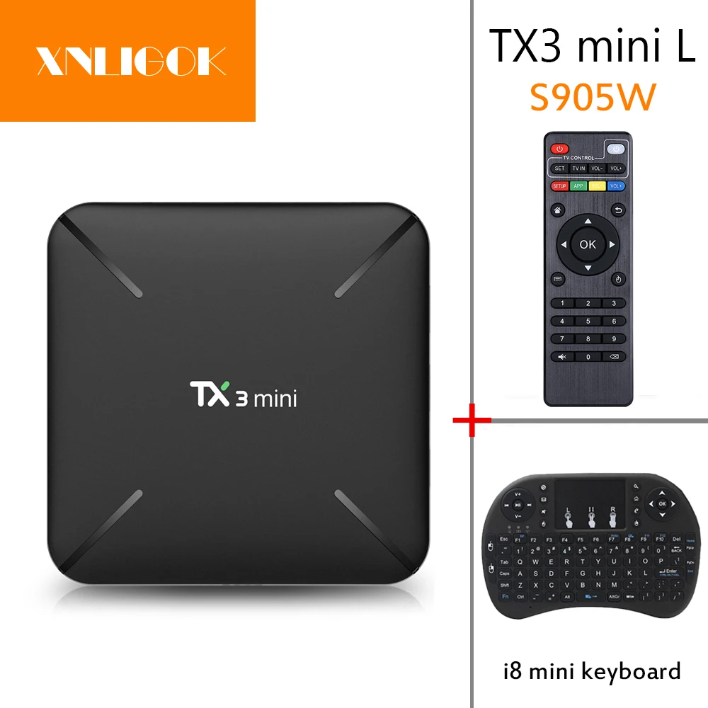 ТВ приставка Tanix TX3 mini L Amlogic S905W Android 7 1 2 4G WiFi 100 Мбит/с BT 4 Поддержка 4K H.265