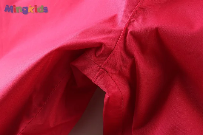 Mingkids Куртка ветровка и штаны для девочки непродуваемый непромокаемый лето весна осна Малиновый дождевик и штаны комплект для девочек болоневый