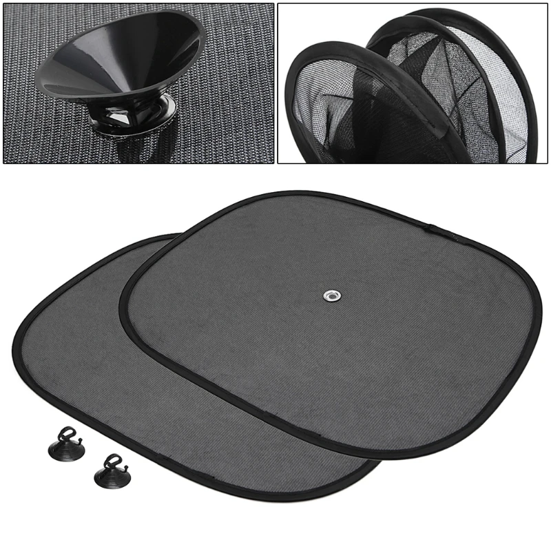 

2Pcs Car Window Sunshade Sun Shade Visor Side Mesh Cover Shield Sunscreen Black 44 x 36 cm