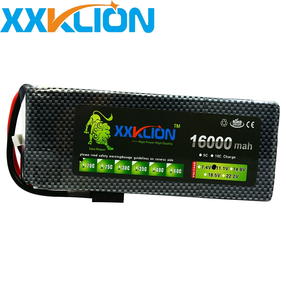 XXKLION 11.1v 16000mAh 20C drone Lipo battery pack 3S for rc airplane Aerial multi axis unmanned
