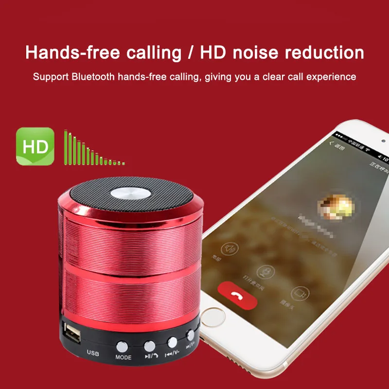 

Mini Wireless Bluetooth Speaker Subwoof Sound with Mic Support TF Card FM Radio Music Play GY88