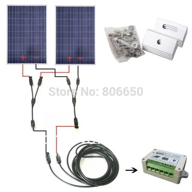

COMPLETE KIT 200W Solar Panel Cells Off Grid System, 200w Solar System For Home& Free Shipping No tax No Duty