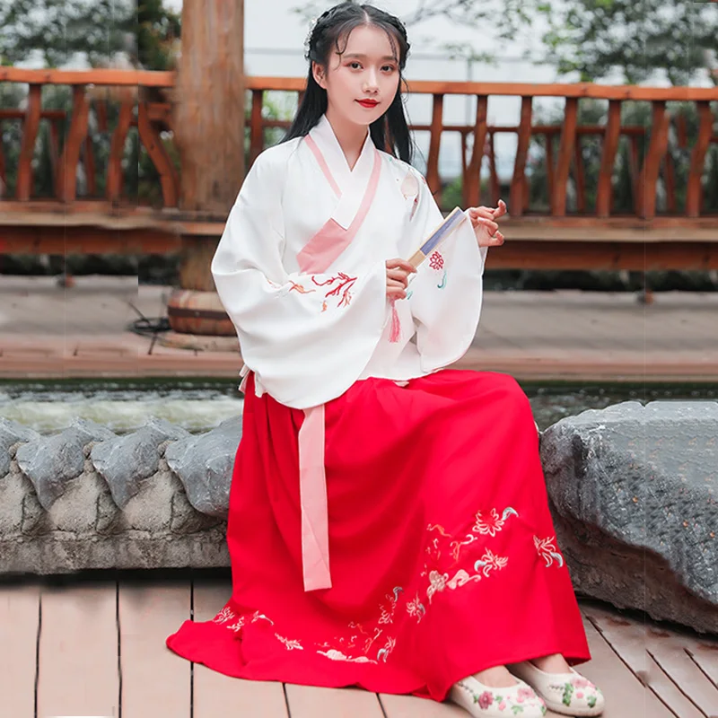 Красный Hanfu для женщин Костюм для китайского традиционного танца Костюм Восточный фестиваль наряд династии Мин Косплей представление одежда DC2372