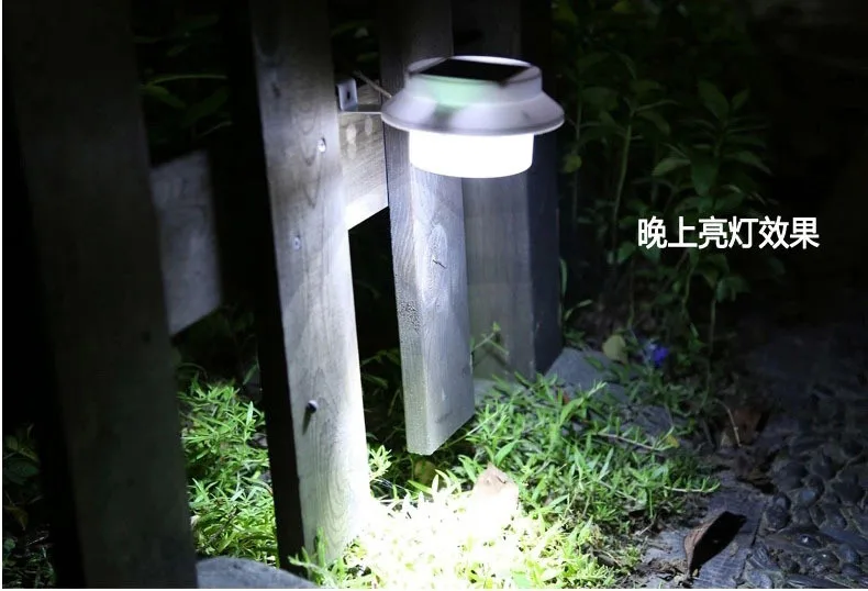 Outdoor Solar Powered 3 LED Wall Path Landscape Garden Fence Light Lamp Shop 9