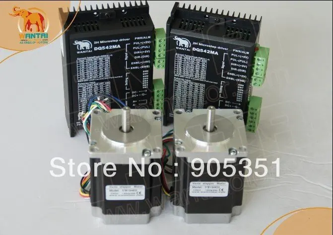

Cheap CNC! Wantai 2 Axis Nema 23 Stepper Motor 57BYGH633 270oz-in+Driver DQ542MA 4.2A 50V 125Micro CNC Grind Foam Plasma