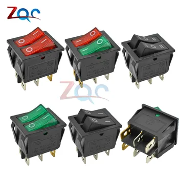 

KCD6 Dual Rocker Switch ON-OFF 2 3 Position 6 4 pin 6Pin 4pin Electrical equipment Double Light Power Switch 15A/250V AC