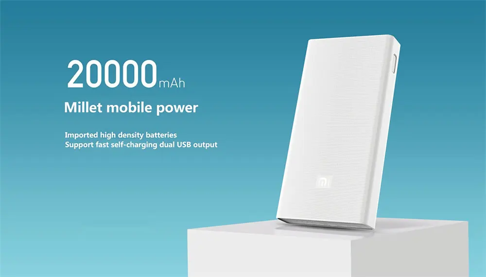 Xiaomi power Bank 2 20000 мАч портативное зарядное устройство для iPhone Xiaomi Внешняя батарея Поддержка Dual USB QC power Bank