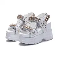 Women's Summer Sandals Fashion Rhinestone Wedges Sandal Super High Heels Female Sandals Shoes 2019 Woman Summer Shoes Sandal