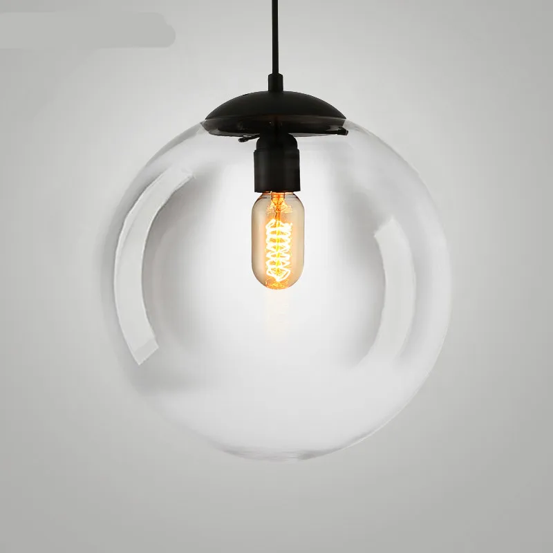 Винтажный Ретро Лофт простое прозрачное стекло ручной работы шар Led E27 подвесной