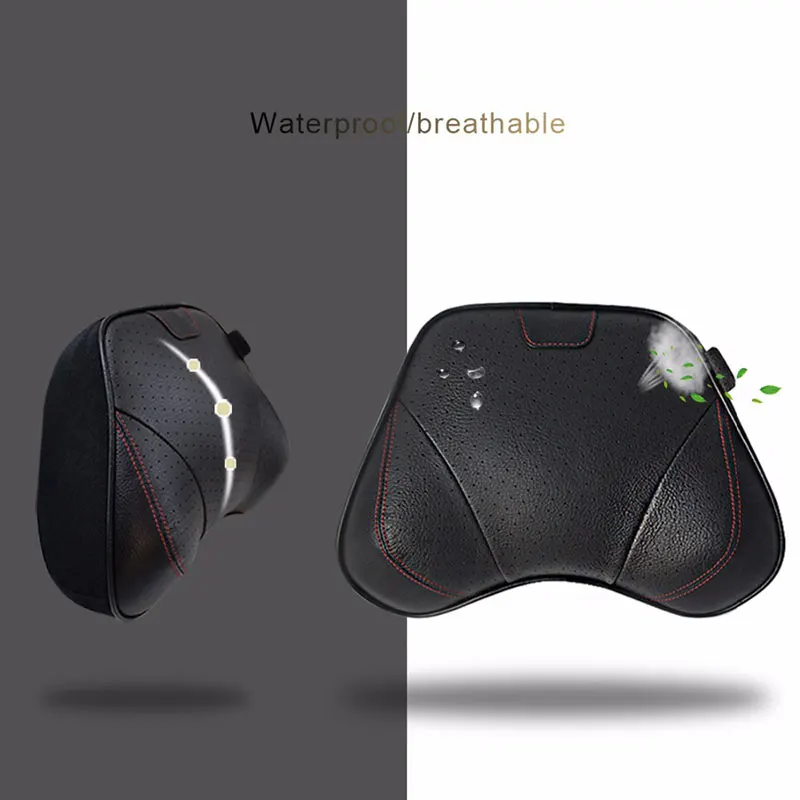 

Auto parts 2 pcs Neck Pillow in the car Head Rest Cushion auto pillow for neck Genuine Leather Memory Foam pillow under the head