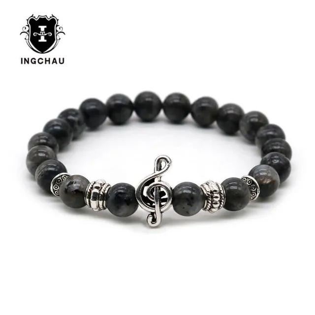 2018 Vintage Silver Plated Music Bracelet Men Natural Lava Rock 2018 Vintage Silver Plated Music Bracelet Men Natural Lava Rock Stone Bracelets For Women Jewelry Pulseira