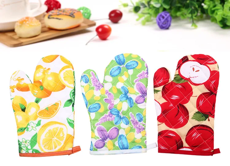 Thickened Anti-scald Temperature Insulation Comfort Microwave Oven Gloves Lengthened Plus Cotton Cloth Kitchen Mitts - Цена: 260,15 руб.