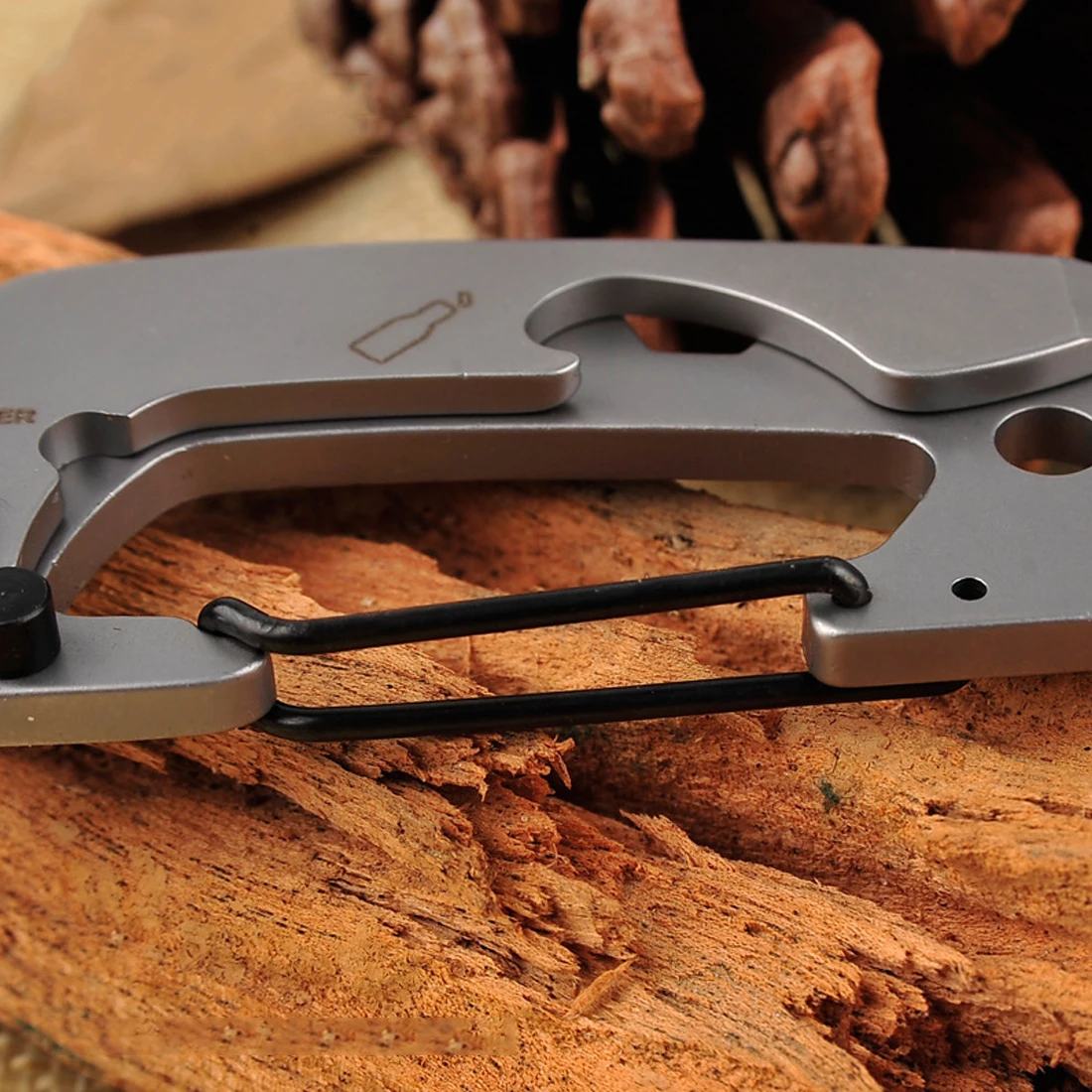 1PC Full Stainless Steel Key Chain Multi Tool kit Carabiner Keychain