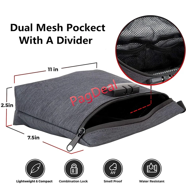 Smell Proof Bag Carbon Lined Stash Pouch Eliminate Herb Odor Proof Container Case Storage With Hand Strap Scent Proof Bag