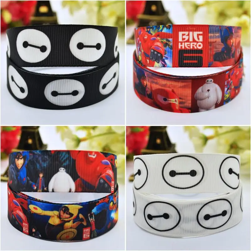

7/8'' (22mm) Big Hero 4 style mixed Cartoon Character printed Grosgrain Ribbon party decoration Satin Ribbons M-020